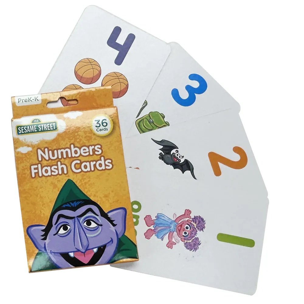 4 Sesame Street Flash Cards Beginning Words Numbers Colors Shapes Alphabet ABC !