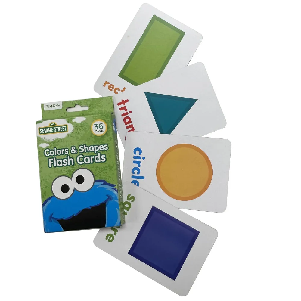 4 Sesame Street Flash Cards Beginning Words Numbers Colors Shapes Alphabet ABC !
