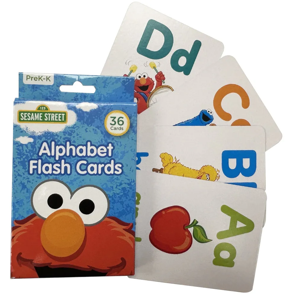 4 Sesame Street Flash Cards Beginning Words Numbers Colors Shapes Alphabet ABC !