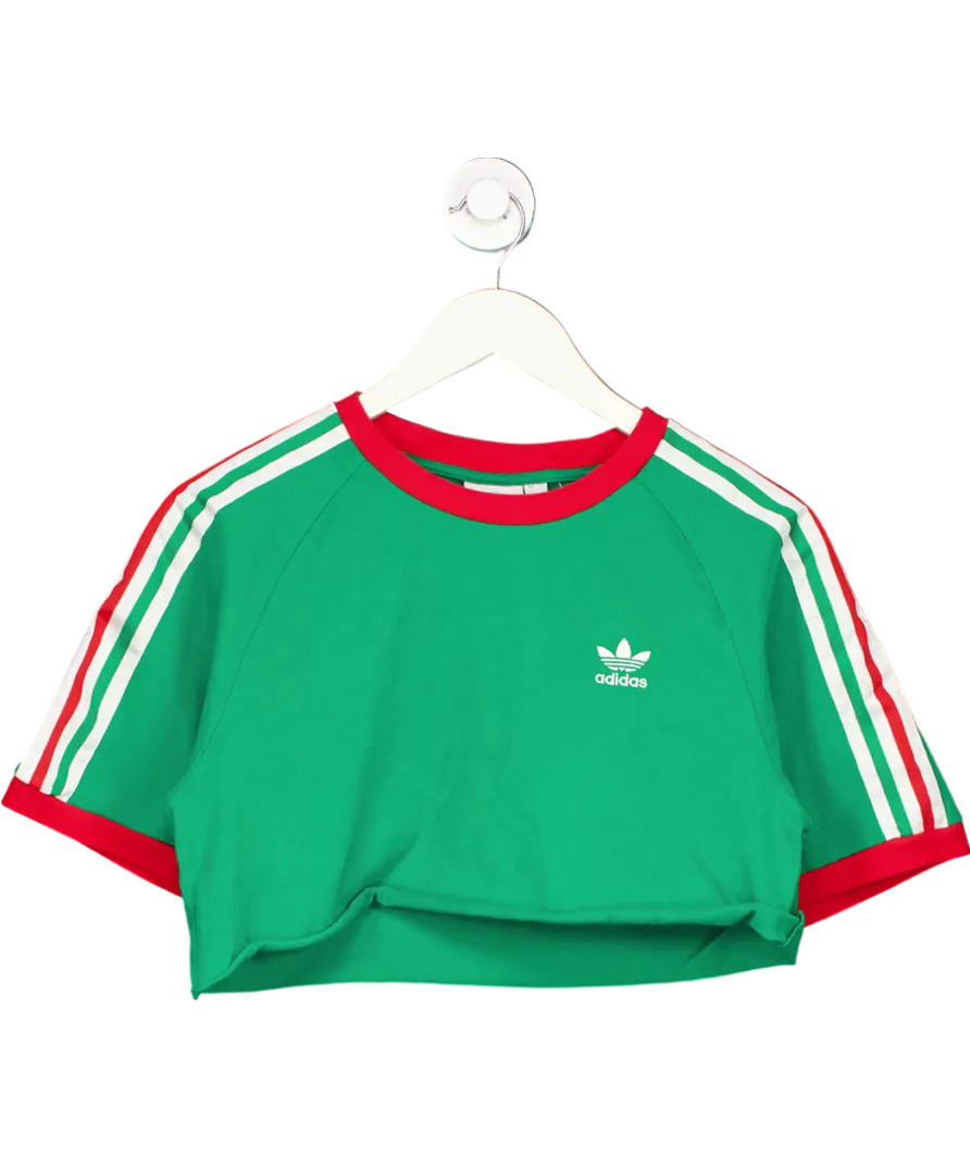 adidas Green Three Stripe Team T-shirt UK M