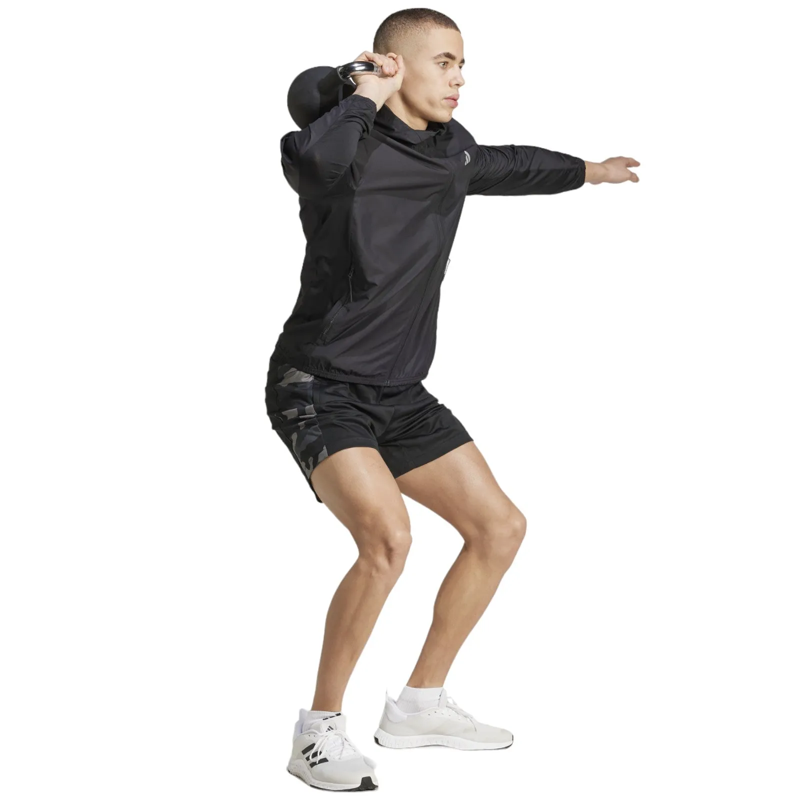 adidas Gym 3-Stripes Full Zip Mens Windbreaker