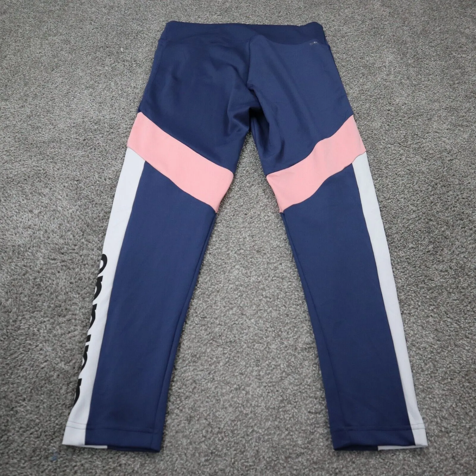 Adidas Womens Activewear Athletics CLIMALITE Pants Mid Rise Blue Pink Size M