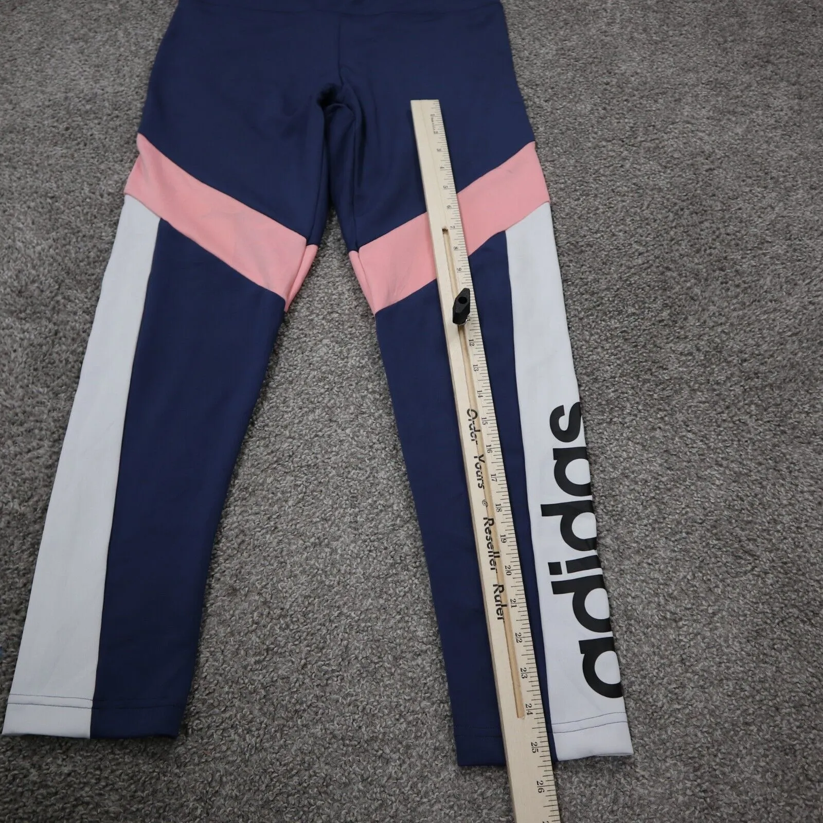 Adidas Womens Activewear Athletics CLIMALITE Pants Mid Rise Blue Pink Size M