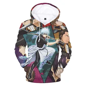 Anime Gintama Hoodies - Sakata Gintoki 3D Print Pullover Hoodie with Front Pocket