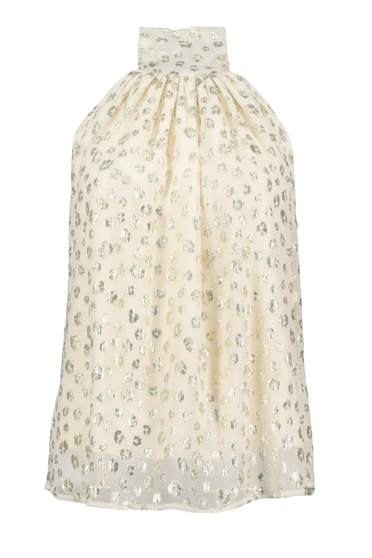 Bishop And Young Moon Light Mile Esme Tie Neck Top In Cream Animal Print