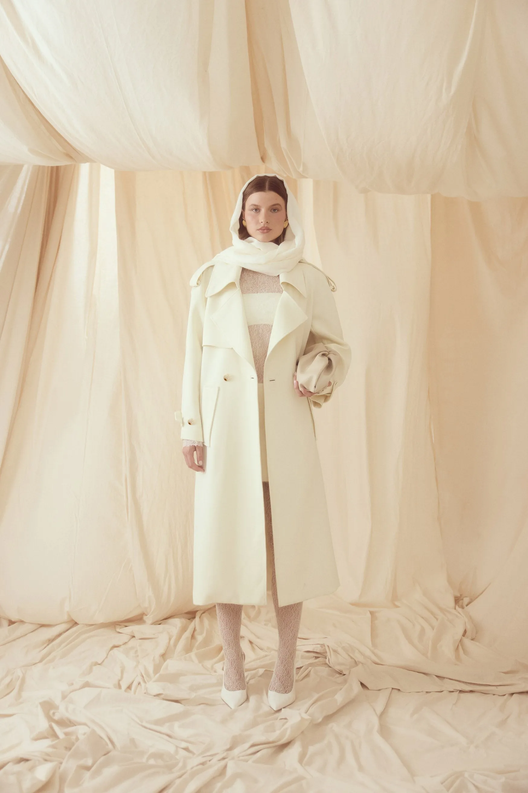 Dillon Trench Coat - Ivory