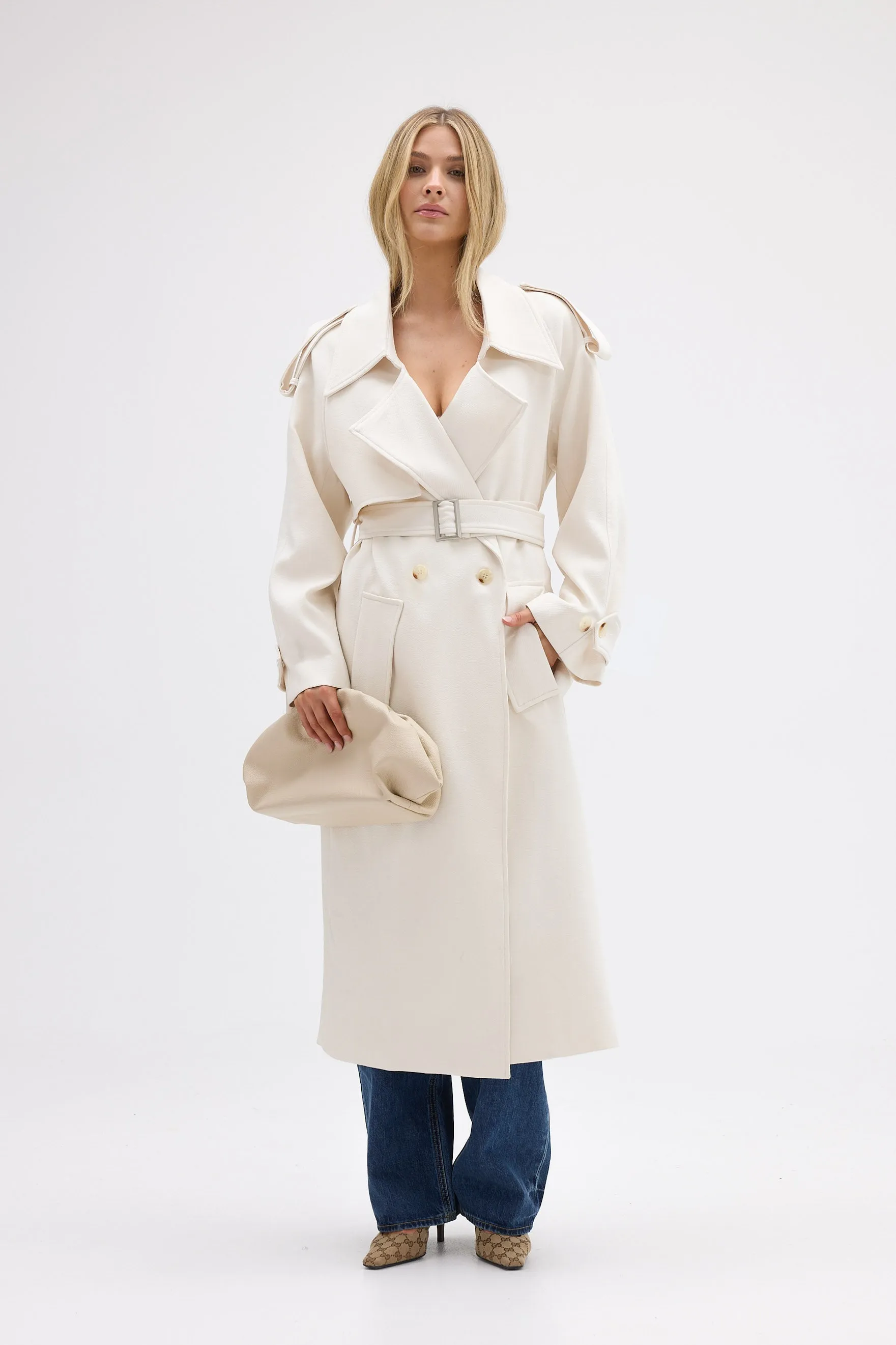 Dillon Trench Coat - Ivory