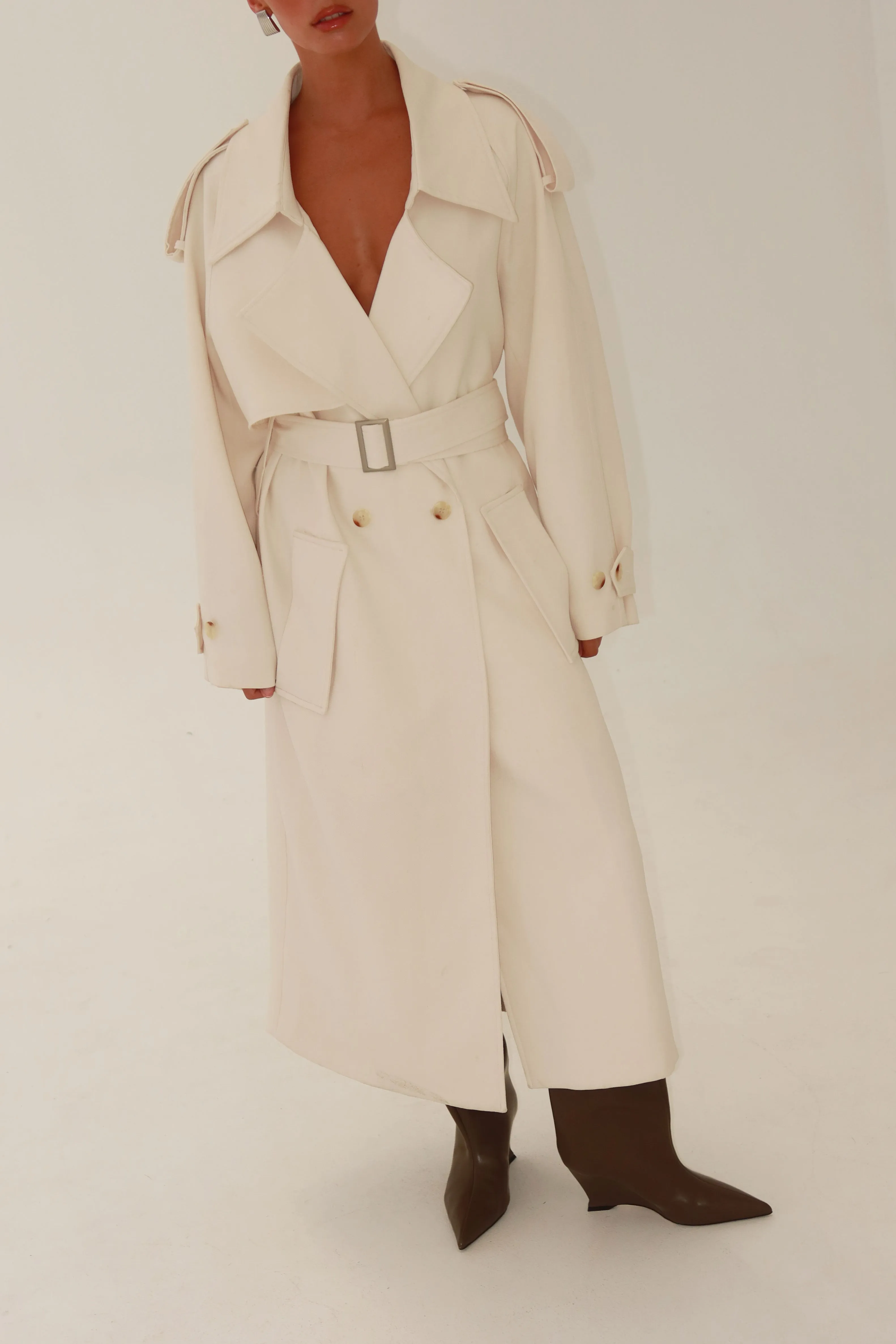 Dillon Trench Coat - Ivory