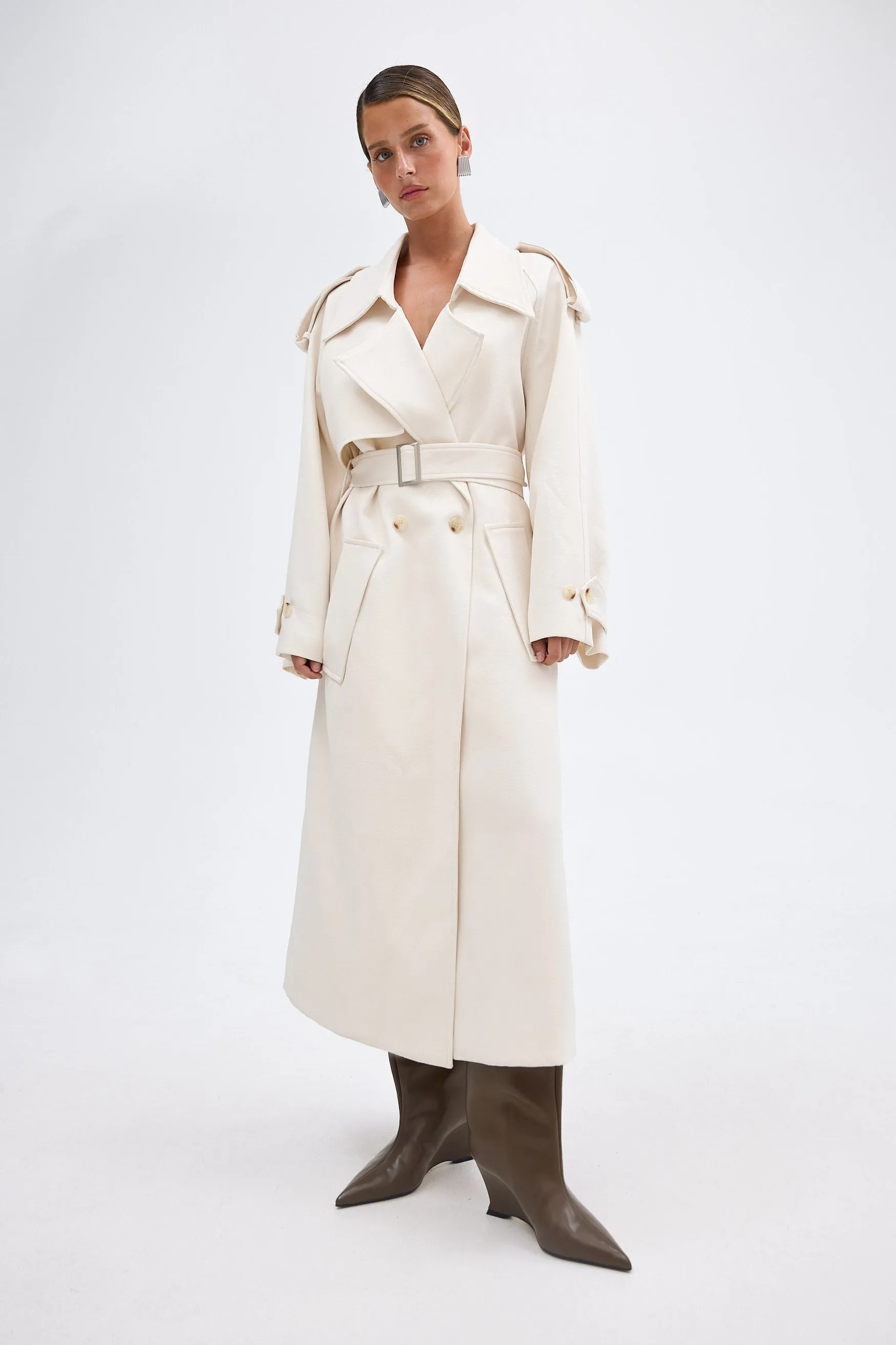 Dillon Trench Coat - Ivory