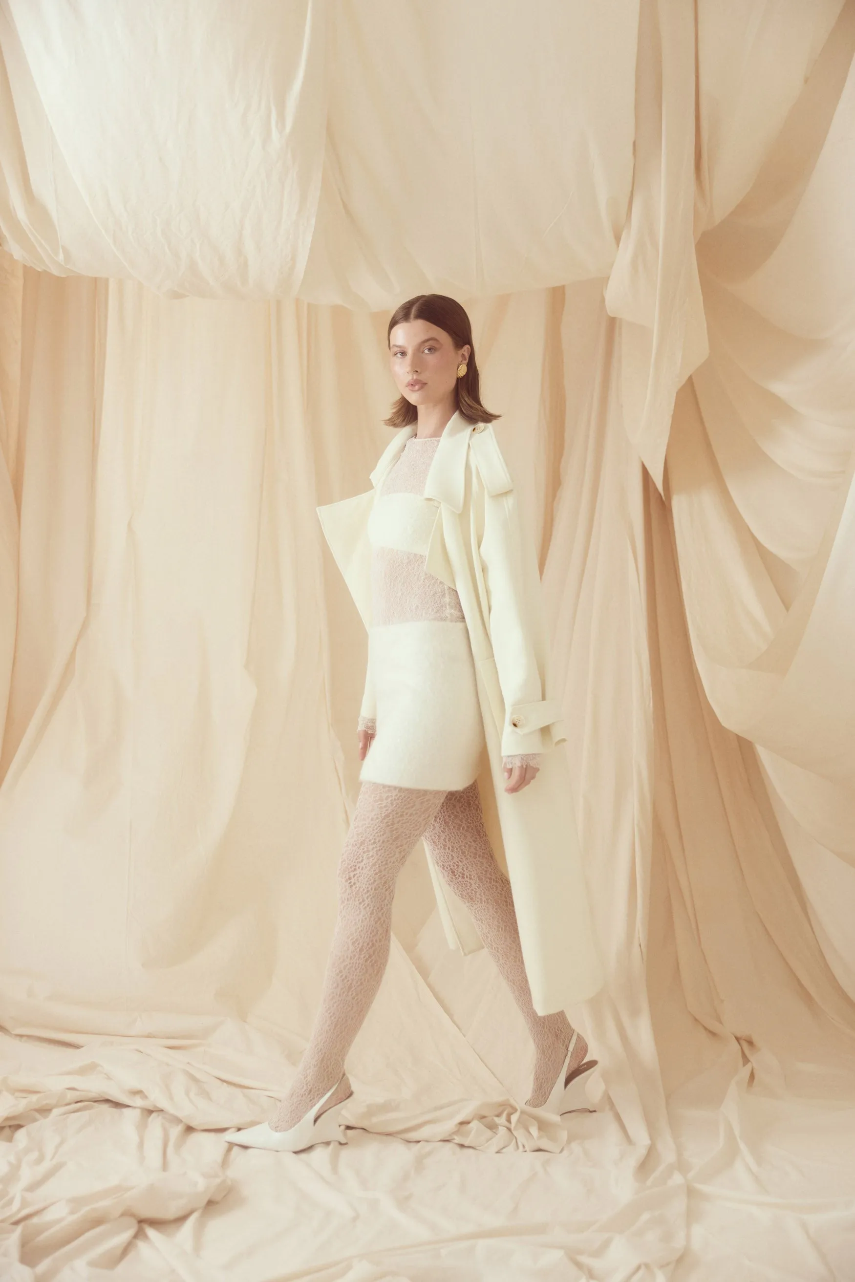 Dillon Trench Coat - Ivory