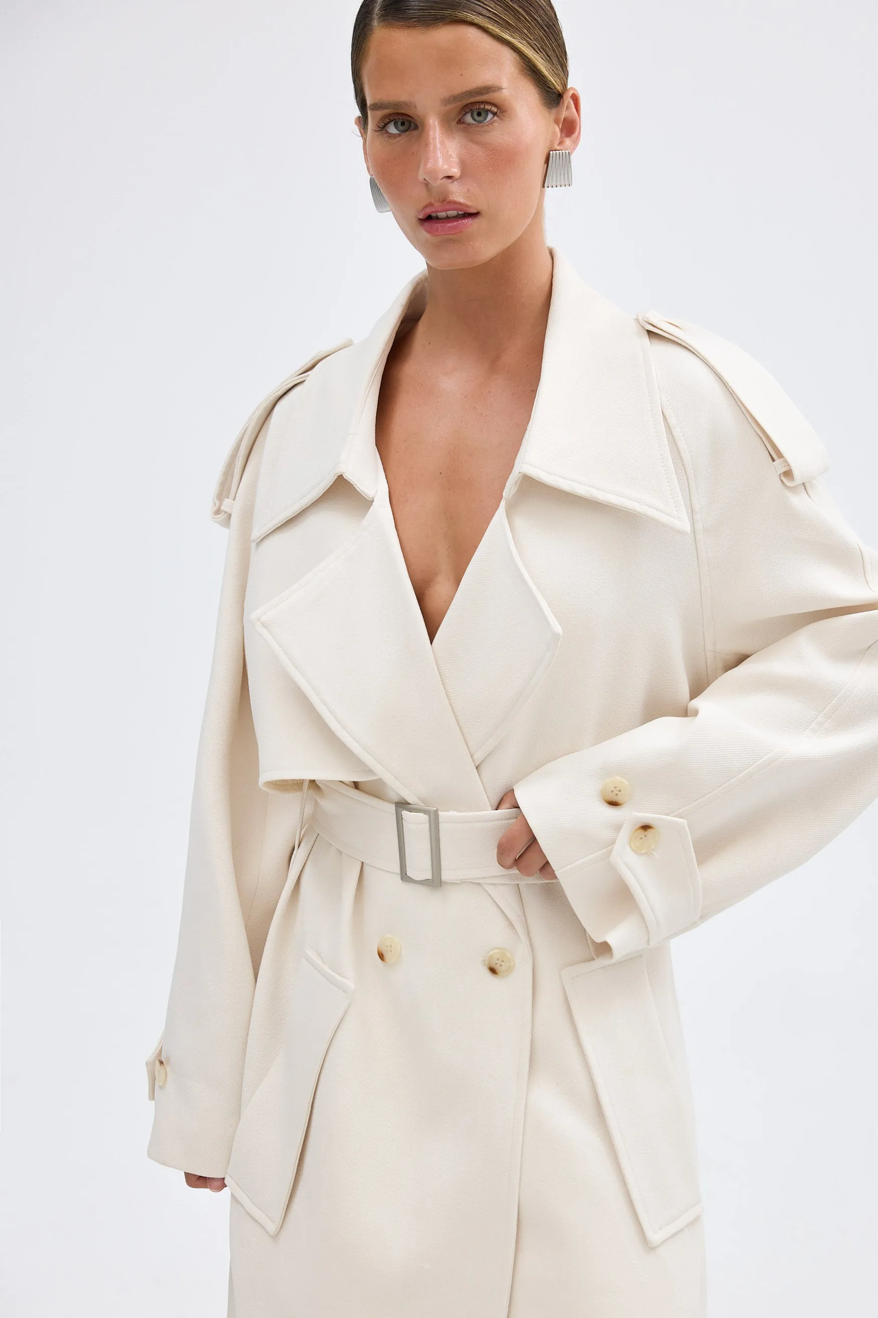 Dillon Trench Coat - Ivory