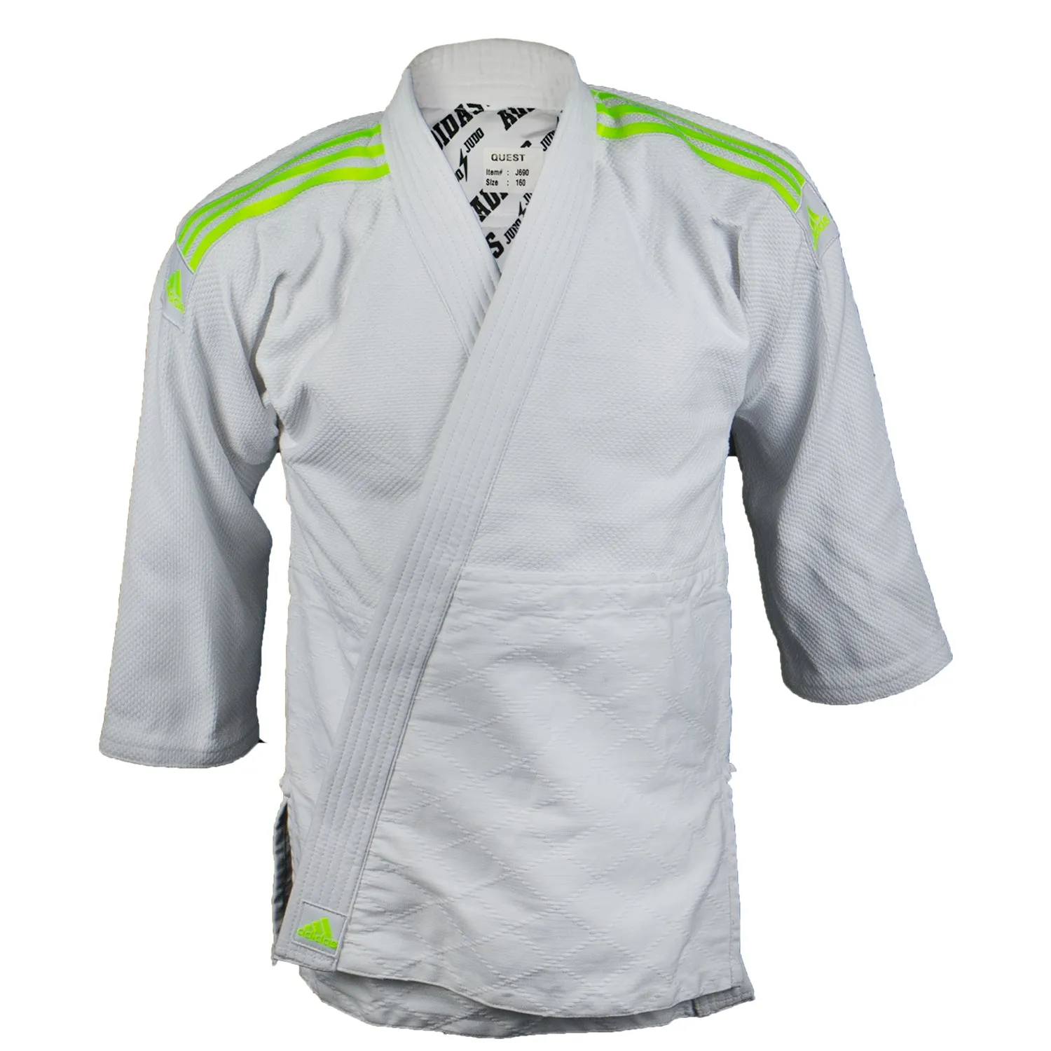 Judogi - Adidas - Quest J690 - Valkoinen/Keltainen