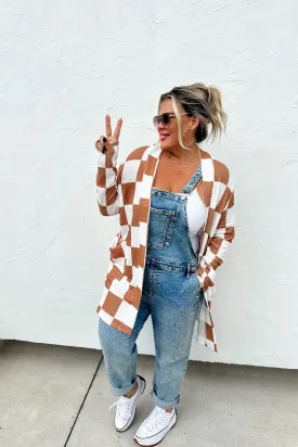 Lola Cardigan in Brown Checkered
