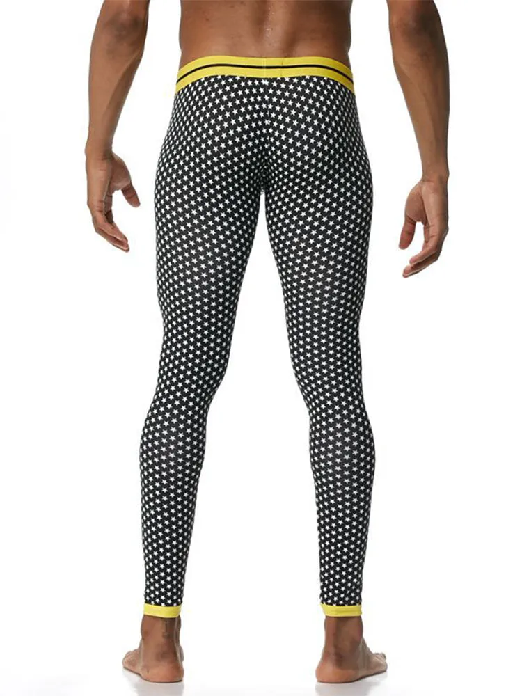 Men's Star Print Cotton Thermal Pants