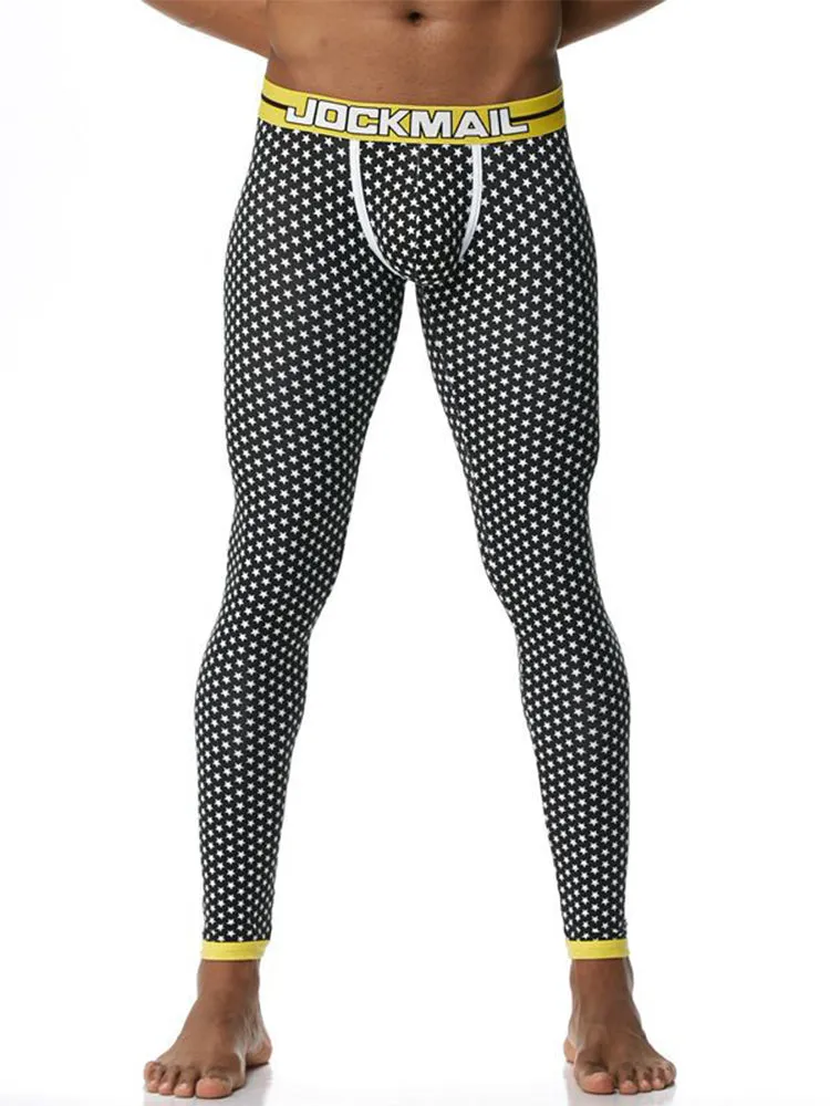 Men's Star Print Cotton Thermal Pants