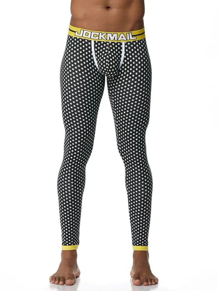 Men's Star Print Cotton Thermal Pants