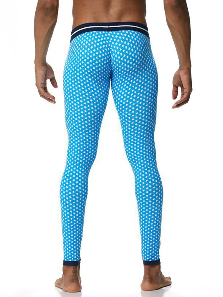 Men's Star Print Cotton Thermal Pants