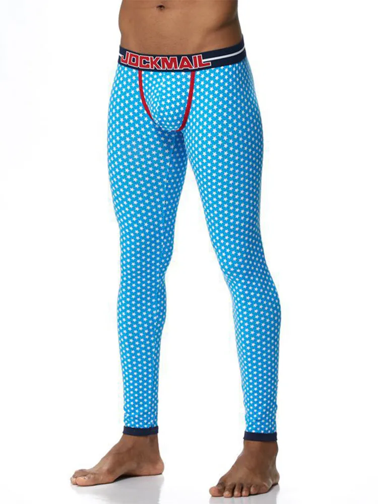 Men's Star Print Cotton Thermal Pants