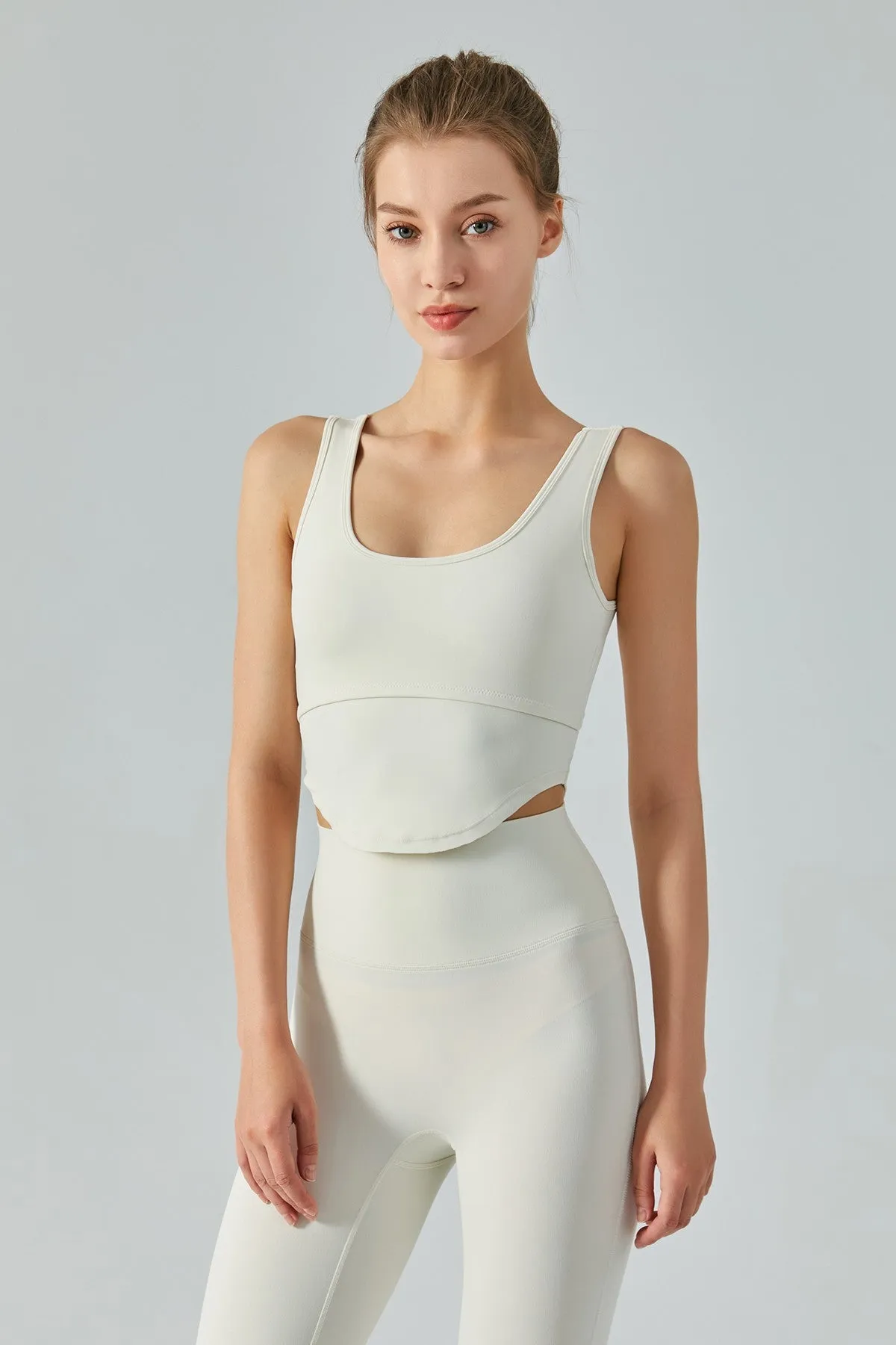Open Back Bustier Crop Top & Leggings Activewear Set
