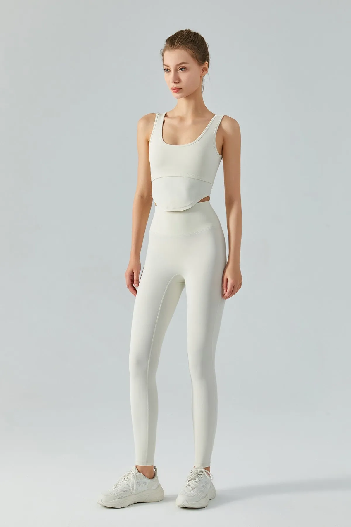 Open Back Bustier Crop Top & Leggings Activewear Set