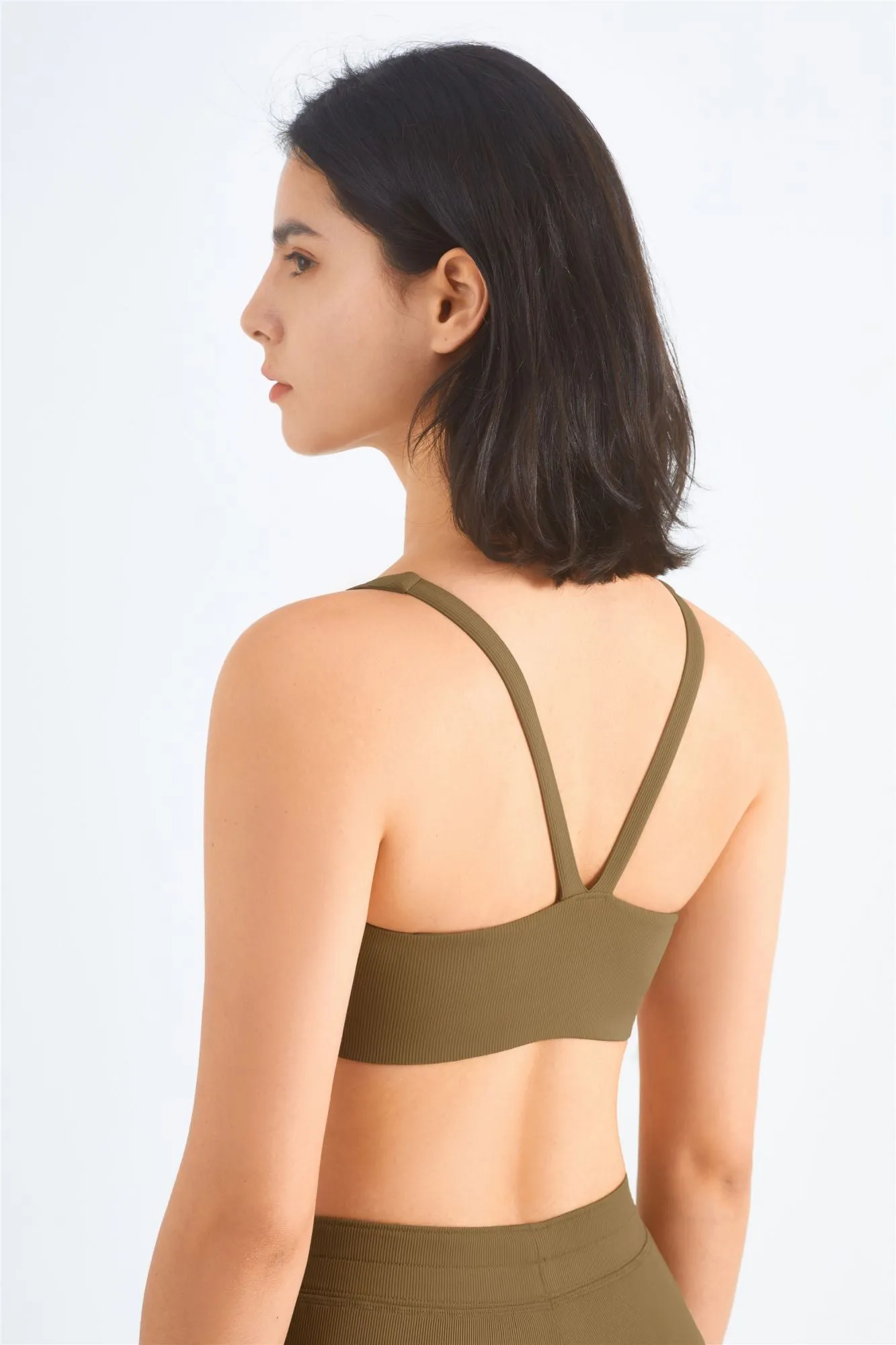 Ribbed Y-Back Sports Bra & Wide-Leg Yoga Pants Set