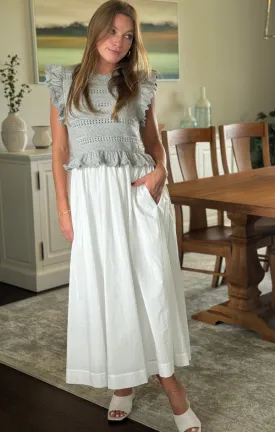 Ruffle Sleeve Knit and Woven Maxi Ruffle Sleeve Knit and Woven Maxi