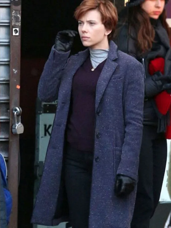 Scarlett Johansson Wool Trench Coat