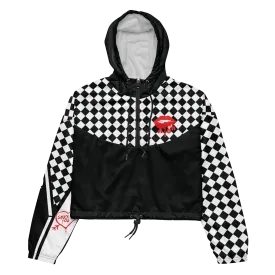 the 'breakin necks & cash in checks' windbreaker -  checkered stuck on you