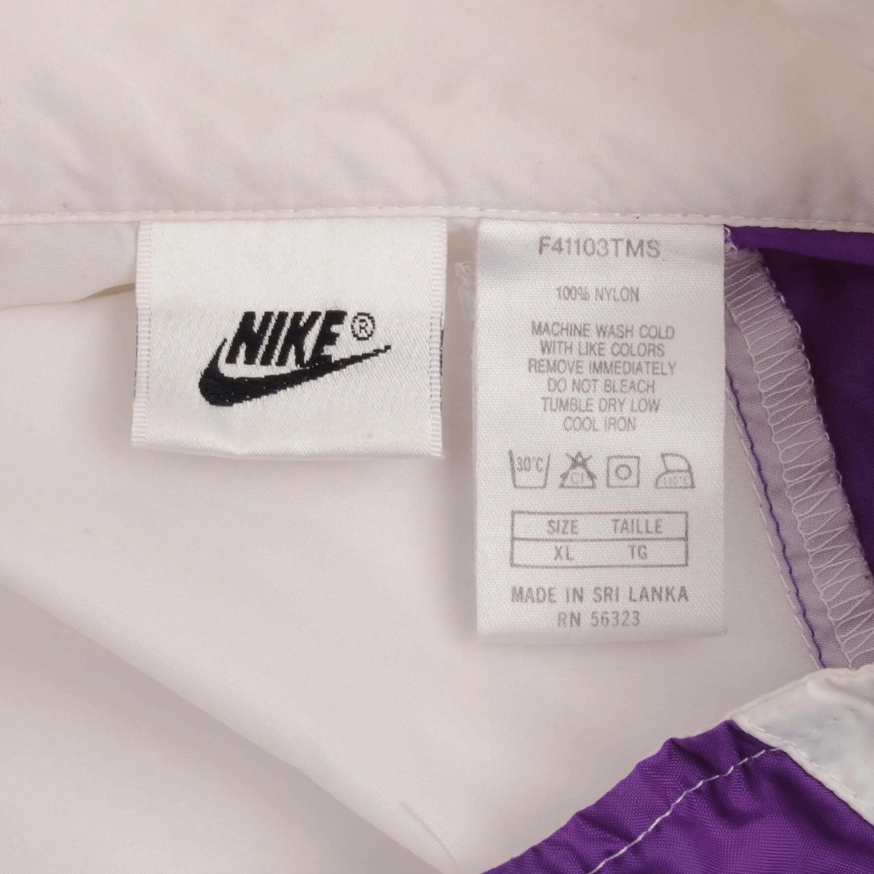 VINTAGE NIKE SWOOSH PURPLE WINDBREAKER JACKET 1990S SIZE XL